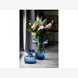 Lyngby Glas Tube Vase 40 cm Dark Blue