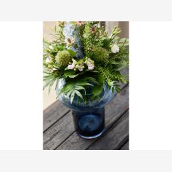 Lyngby Glas Tube Vase 40 cm Dark Blue