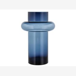 Lyngby Glas Tube Vase 40 cm Dark Blue