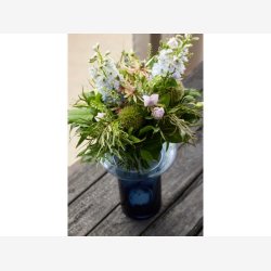 Lyngby Glas Tube Vase 20 cm Dark Blue