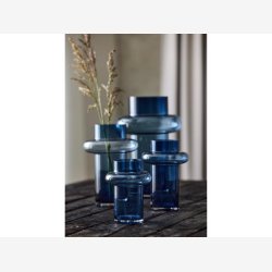 Lyngby Glas Tube Vase 20 cm Dark Blue