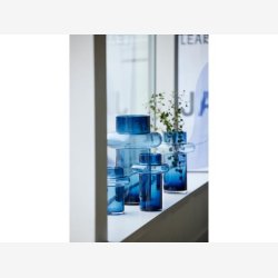 Lyngby Glas Tube Vase 20 cm Dark Blue