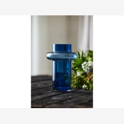 Lyngby Glas Tube Vase 25 cm Dark Blue
