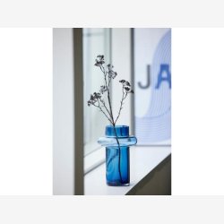 Lyngby Glas Tube Vase 25 cm Dark Blue