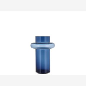 Lyngby Glas Tube Vase 25 cm Dark Blue
