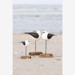 Ib Laursen - Mge i tr p tr fod 6,5x21x10cm, Hvid og Natur 