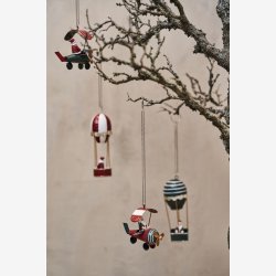 Speedtsberg - Dekorations julemand/elg i luftballon 6x4x15cm metal, Rd - flere varianter 