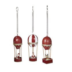 Speedtsberg - Dekorations julemand/elg i luftballon 6x4x15cm metal, Rd - flere varianter 