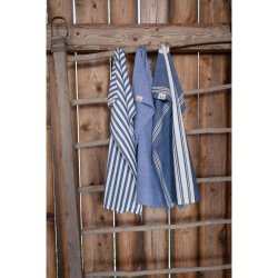Fondaco - Viskestykke m/striber Denim