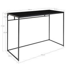 House Nordic - Vita skrivebord sort, 100x45x75 cm