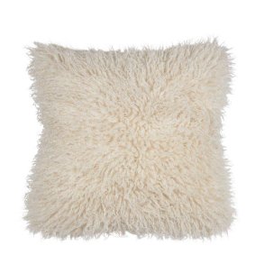 FONDACO - Pudebetrk imiteret Tibetansk Freskind 48 x 48 cm. Offwhite 