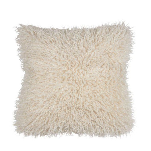 FONDACO - Pudebetrk imiteret Tibetansk Freskind 48 x 48 cm. Offwhite 