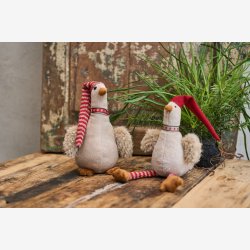 Speedtsberg - Julegs m. ben 13x11x35cm, Beige og Rd