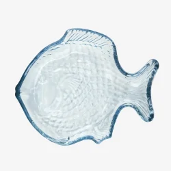 Madam Stoltz - Glasfad fiskeform Bl� 20 cm.