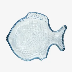 Madam Stoltz - Glasfad fiskeform Bl� 20 cm.