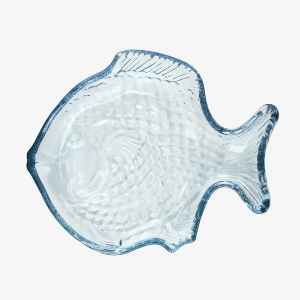 Madam Stoltz - Glasfad fiskeform Bl� 20 cm.