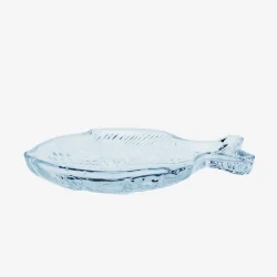 Madam Stoltz - Glasfad fiskeform Bl� 20 cm.