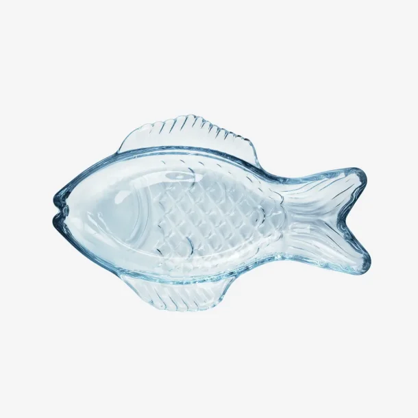 Madam Stoltz - Glasfad Fiskeform Bl� 18 cm.