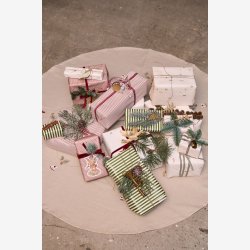 Speedtsberg - Gavepapir m. striber 5m, Rd og Hvid