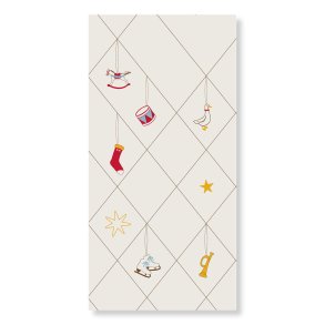 Speedtsberg - Jule serviet med ornament motiv 40x40cm, 16stk, Gr/Rd