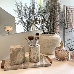 La Vida - Krukke med lg, marmor Sandfarvet