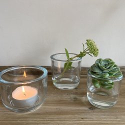 La Vida - Glasskjuler rund, stor 7,5x10,5cm.