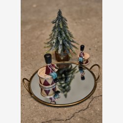 Speedtsberg - Juledekoration 'Jim' garderen p. Tromme 7x6x12cm, Rd/Hvid/bl