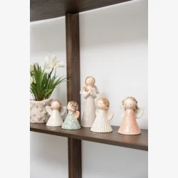 Speedtsberg - Engle Figur R�hvid/aqua Keramik 6x6x8cm. (s�lges assorteret)