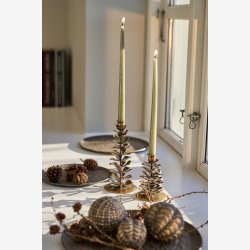 Speedtsberg - Kogle lysestage i metal 8x14cm, Antik Guld