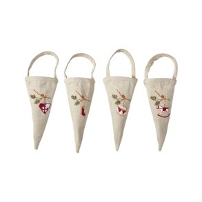 Speedtsberg - Krmmerhus i bomuld m. Broderi 8x16cm, Natur