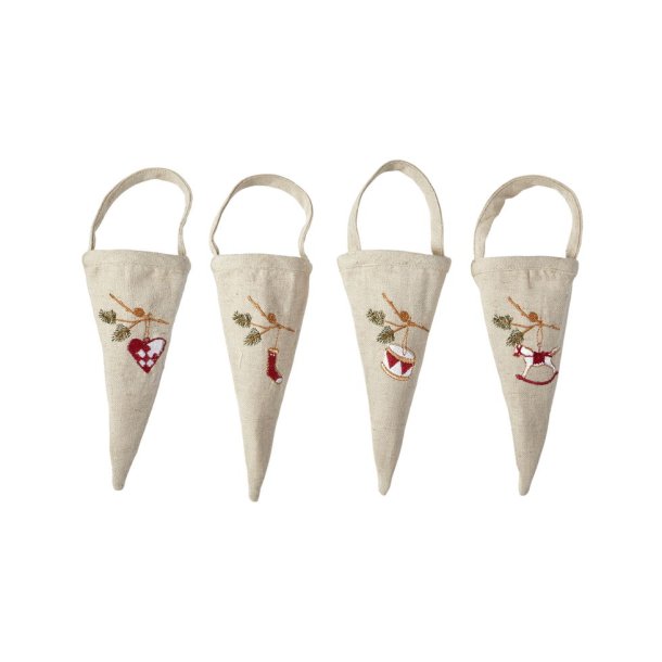 Speedtsberg - Krmmerhus i bomuld m. Broderi 8x16cm, Natur