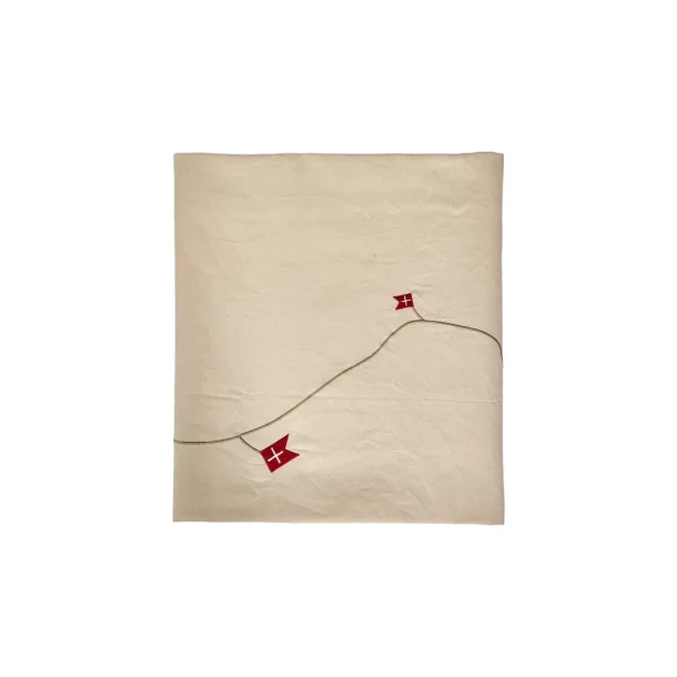Speedtsberg - Bord dug m/Broderet flag, Beige - Flere st�rrelser 