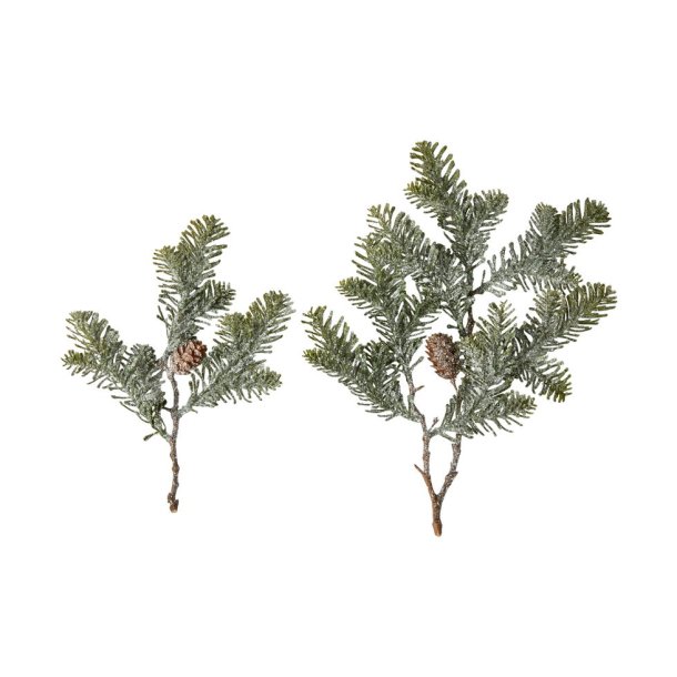 Speedtsberg - Grangren m/knogler, sne og glitter - st m/2 stk.  33cm