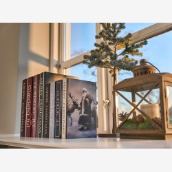 Speedtsberg - ske bog 'moderne julemand', Bl og Rd - Flere strrelser