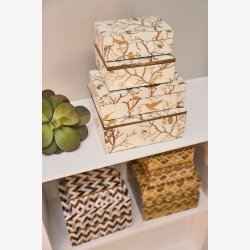 Speedtsberg - Opbevarings ske Sort/Hvid/Guld - flere strrelser