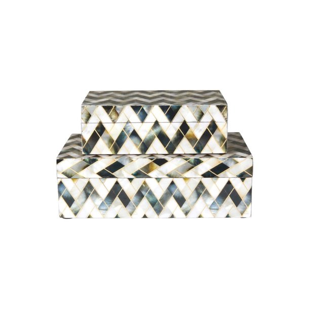 Speedtsberg - Opbevarings ske Sort/Hvid/Guld - flere strrelser