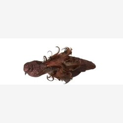 Speedtsberg - Fugl med klips rd/lilla/lyserd i polyskum m/fjer