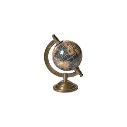Speedtsberg - Globus m/Messing fod H: 15 : 7 cm. Sort/Messing