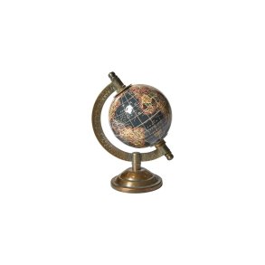 Speedtsberg - Globus m/Messing fod H: 15 : 7 cm. Sort/Messing
