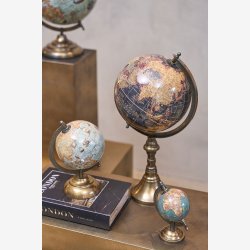 Speedtsberg - Globus m/Messing fod H: 21 : 12 cm Bl