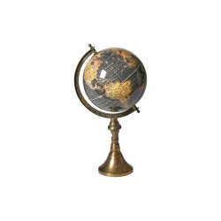Speedtsberg - Globus m/Messing fod H: 39 : 20 cm, Sort 