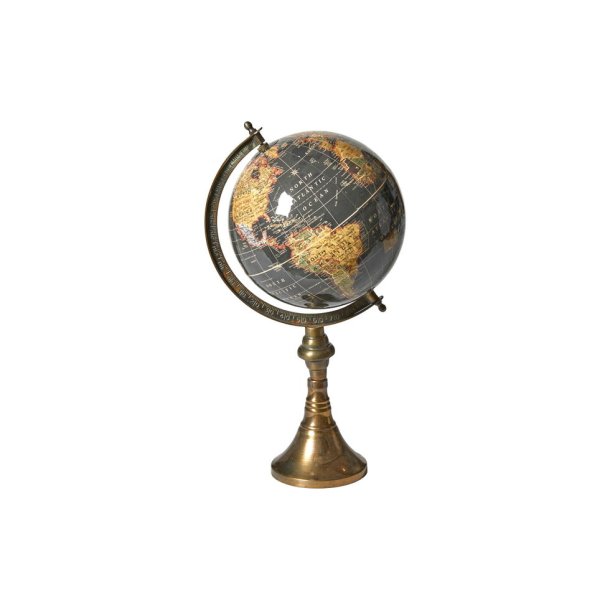 Speedtsberg - Globus m/Messing fod H: 39 : 20 cm, Sort 