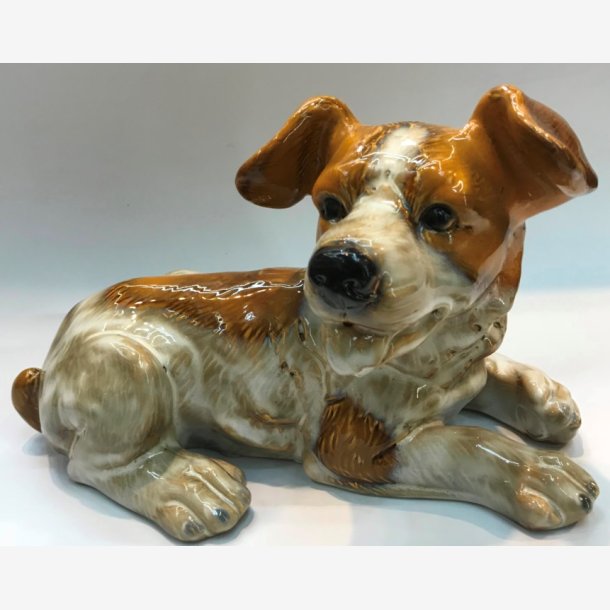 Hund 25cm, liggende keramik