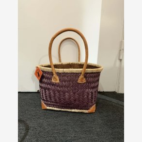 Madam Gr�skar - Strandtaske Brun mix 40x26cm.