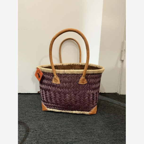 Madam Gr�skar - Strandtaske Brun mix 40x26cm.