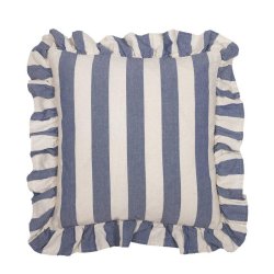 Fondaco - Pudebetr�k m/striber og fl�sekant Bl� 45x45 cm.