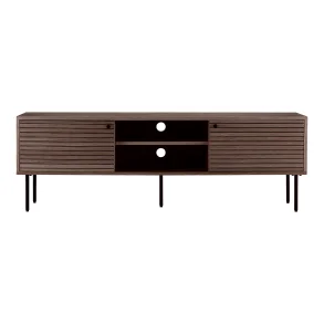 House Nordic - Kyoto TV-bnk, 2 lger, 2 hylder, egefiner, smoked, sorte metalben 150x40x50 cm