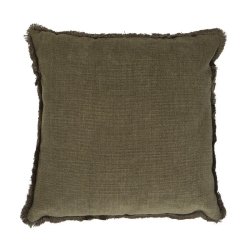 FONDACO - Pudebetrk m/frynser 45 x 45 cm. Oliven grn