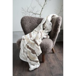 FONDACO - Plaid Imiteret Pels 130 x 170 cm. Brun/Beige