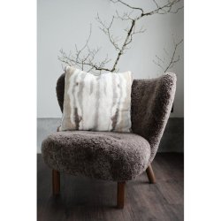 FONDACO - Pudebetrk Imiteret Pels 50 x 50 cm. Brun/Beige